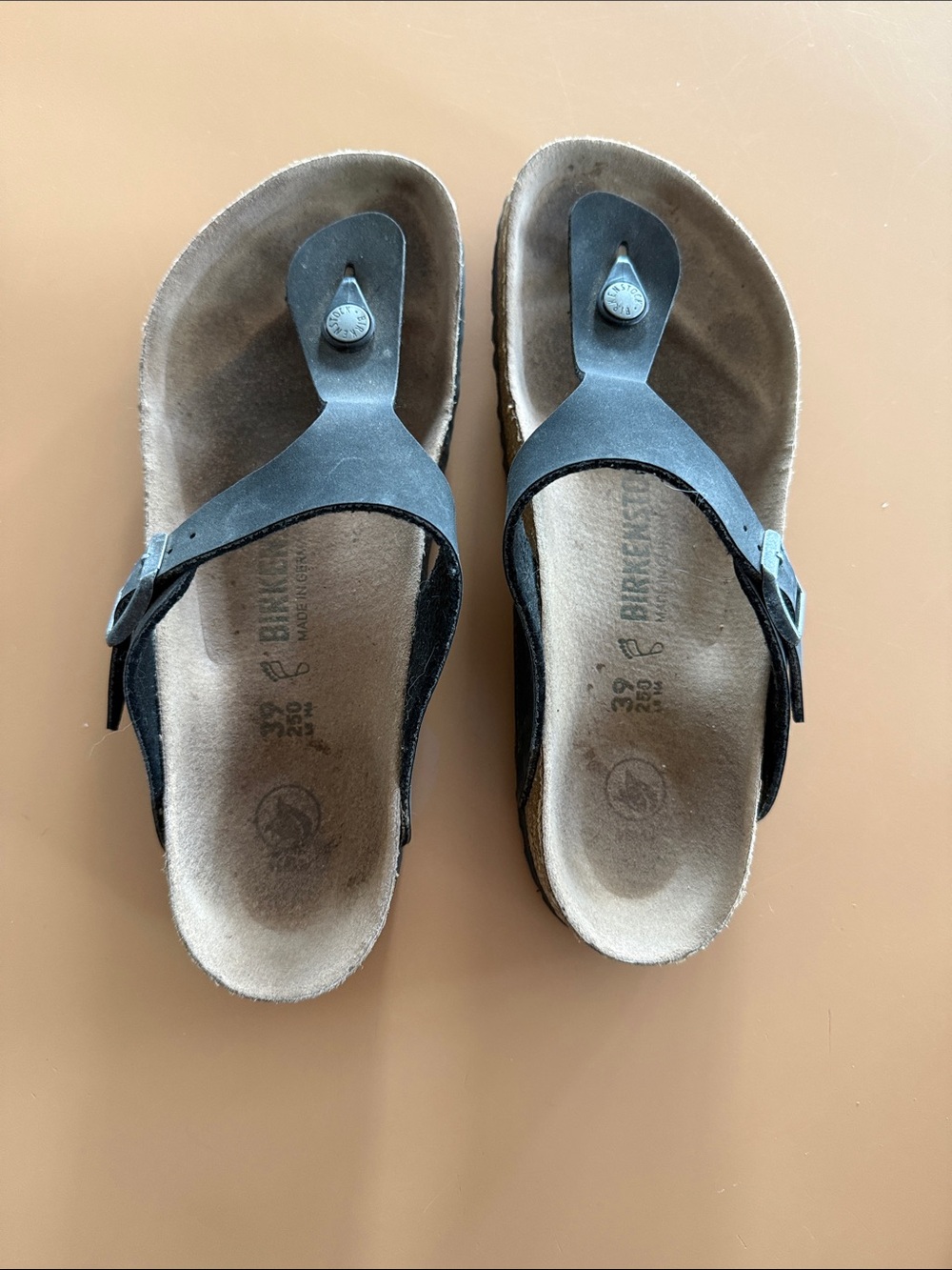 Birkenstock Women’s Vegan Black Thong Sandals with Adjustable Buckle